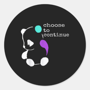 Panda Semicolon Gift Suicide Prevention Awareness Classic Round Sticker