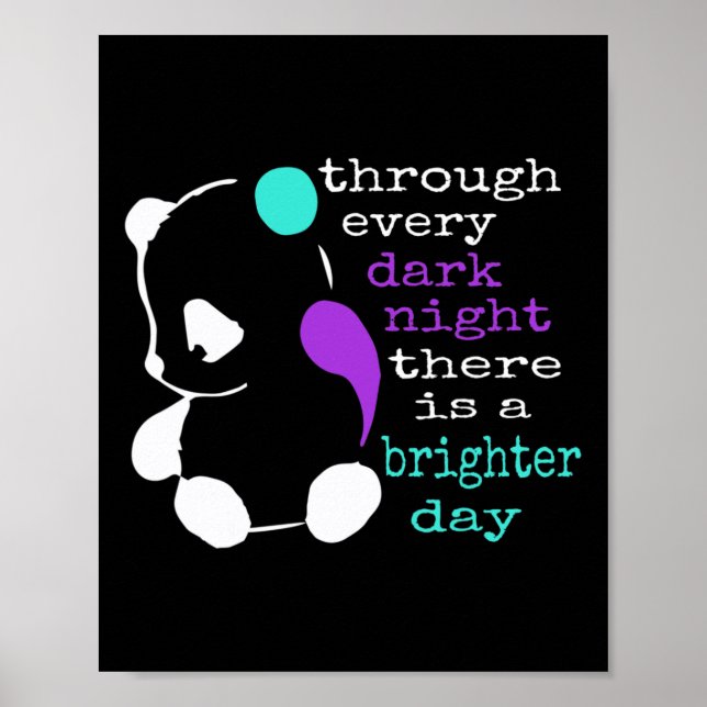 Panda Semicolon Gift Suicide Prevention Awareness  Poster (Front)
