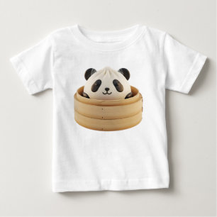 Panda Shaped Steamed Bao Bun Render Baby T-Shirt