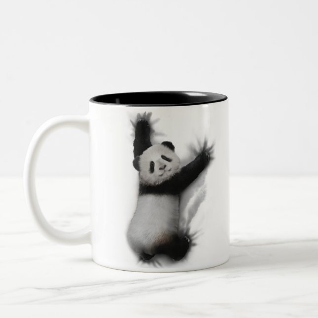 Panda Shirt Humourous Graphic Animal T-Shirt Gifts Two-Tone Coffee Mug (Left)