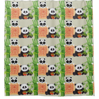 panda shower curtain