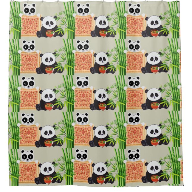 panda shower curtain (Front)