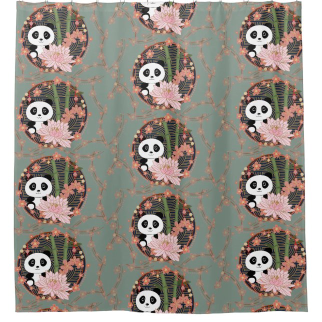 panda  shower curtain (Front)