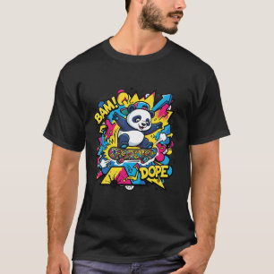 Panda Skateboarder Urban Street Art T-Shirt