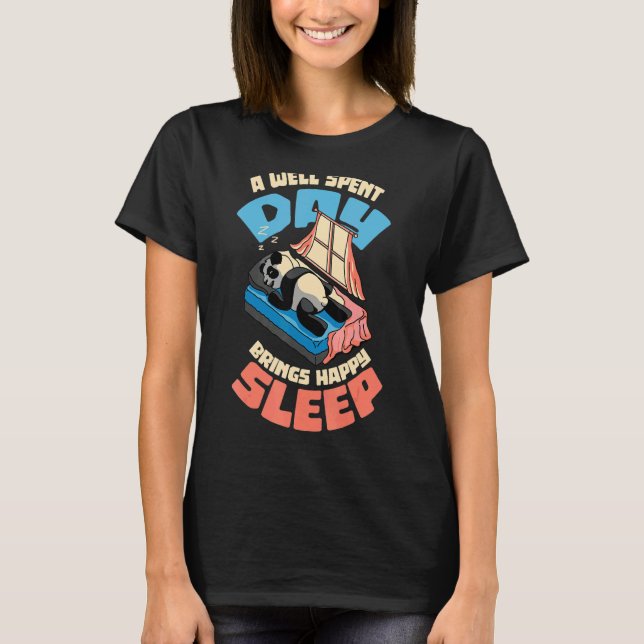 Panda Sleep Eat Repeat Sleepyhead Fun T-Shirt (Front)