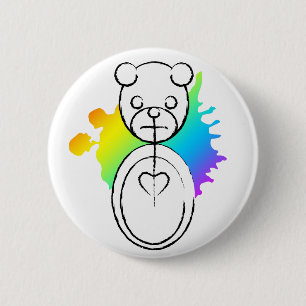 panda splatz. 6 cm round badge