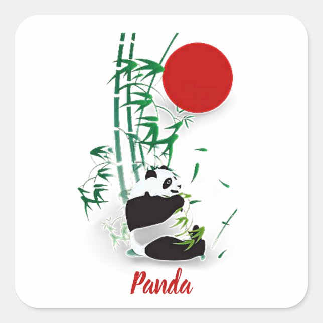 Panda   square sticker (Front)