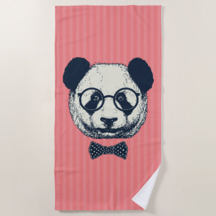 Panda Stripes Beach Towel