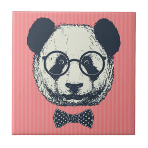 Panda Stripes Ceramic Tile