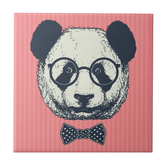 Panda Stripes Ceramic Tile (Front)