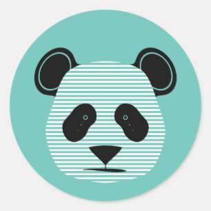 panda stripes classic round sticker