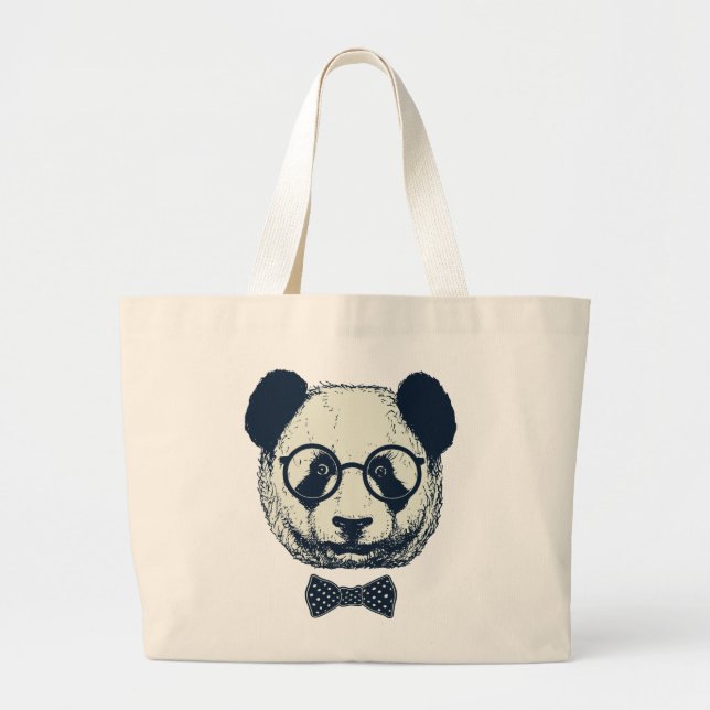 Panda Stripes Large Tote Bag (Front)