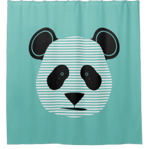 panda stripes shower curtain