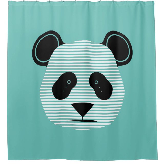 panda stripes shower curtain (Front)