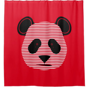 panda stripes shower curtain