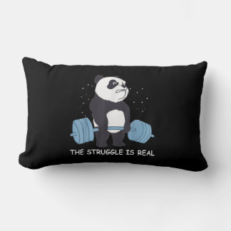 Panda Struggle Is Real Bear Deadlift Funny Gym . Lumbar Cushion