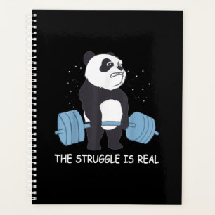 Panda Struggle Is Real Bear Deadlift Funny Gym . Planner