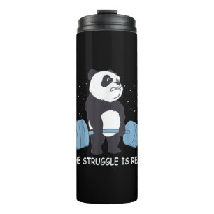 Panda Struggle Is Real Bear Deadlift Funny Gym . Thermal Tumbler