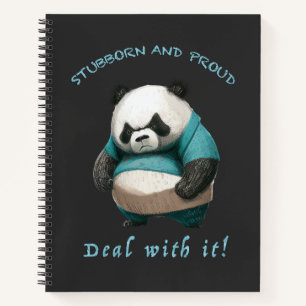 Panda Stubborn Deal With It Cute Adorable Funny Notebook