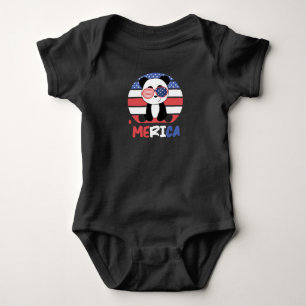 Panda Sunglasses 4th Of July American Pandas Baby Bodysuit