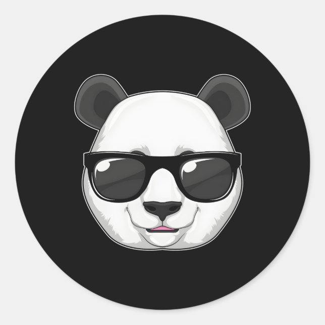 Panda Sunglasses Classic Round Sticker (Front)