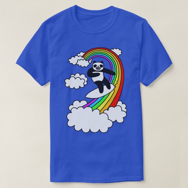 Panda Surf Rainbow T-Shirt (Design Front)