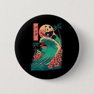 Panda Surfing Japanese _2 6 Cm Round Badge