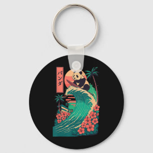 Panda Surfing Japanese _2 Key Ring