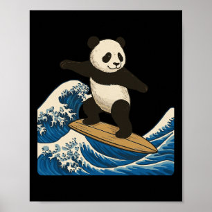 Panda Surfing Japanese _3 Poster