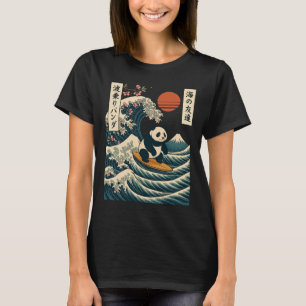 Panda Surfing Japanese Wave Great Wave _3  T-Shirt