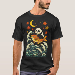 Panda Surfing Wave - Funny Japanese Animal Art T-Shirt
