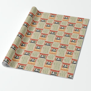 panda , sushi wrapping paper