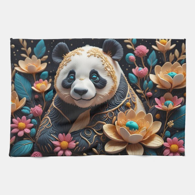 panda tea towel (Horizontal)