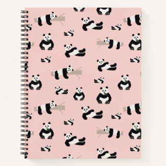 Panda themed 21.6 cm x 28 cm Spiral Notebook 