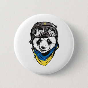 Panda Ukrainian Flag Ukraine Shirt Ukrainian Souve 6 Cm Round Badge