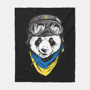 Panda Ukrainian flag ukraine ukrainian souvenir Fleece Blanket