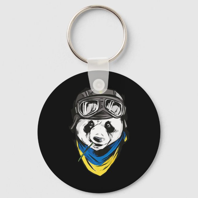 Panda Ukrainian flag ukraine  ukrainian souvenir   Key Ring (Front)