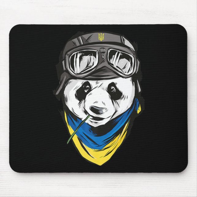 Panda Ukrainian flag ukraine  ukrainian souvenir   Mouse Pad (Front)