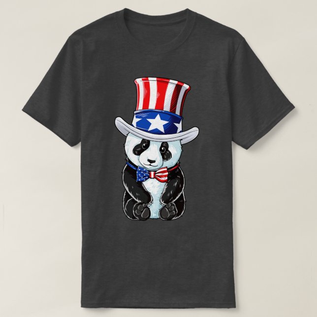 Panda Uncle Sam 4th Of July Men Women Kids America T-Shirt (Design Front)