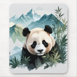 Panda Vector Art Animal Majestic Nature Wildife Mouse Pad