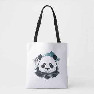 Panda Vector Art Animal Modern Urban City Graphic Tote Bag