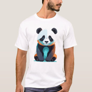 Panda Vector Art with Vibrant Colours T-Shirt