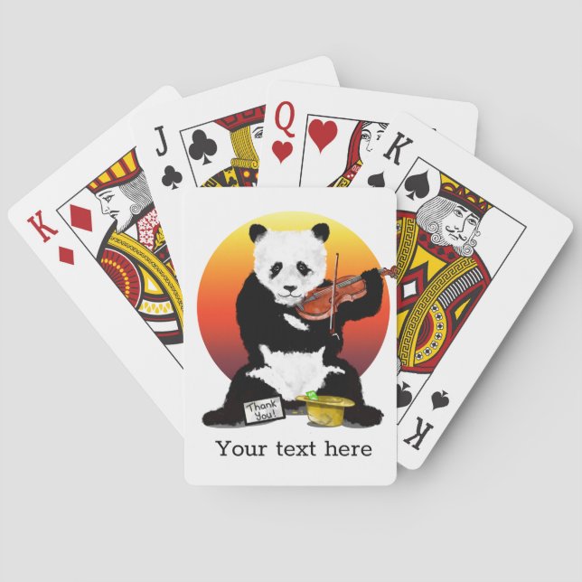 Panda Violinst Playing Cards (Back)