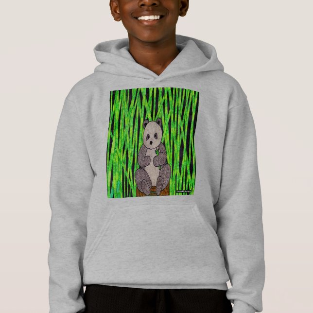 Panda (vivid) - Boy's Hoodie (Front)