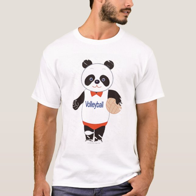 Panda Volleyball Player T-Shirt (Front)
