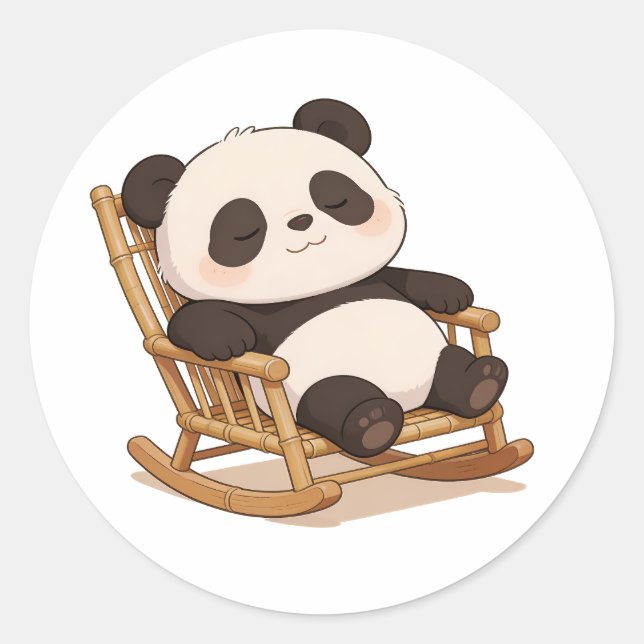 panda,warm,healing,slow-paced,inner peace #011 classic round sticker (Front)