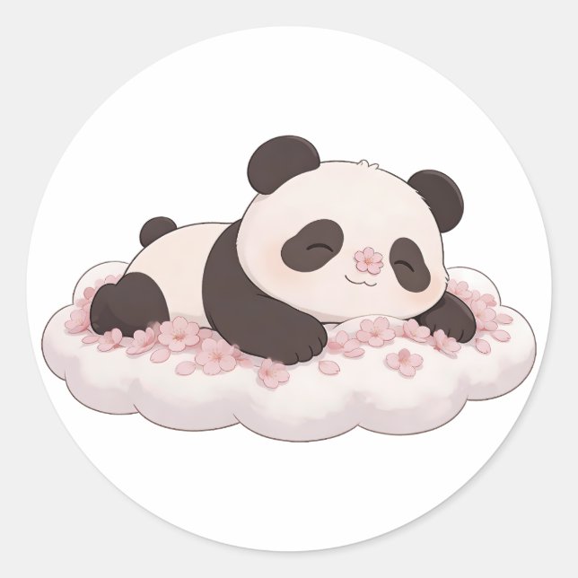 panda,warm,healing,slow-paced,inner peace #019 classic round sticker (Front)