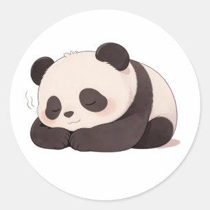 panda,warm,healing,slow-paced,inner peace #01 classic round sticker