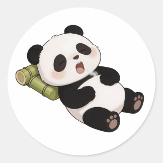 panda,warm,healing,slow-paced,inner peace #09 classic round sticker