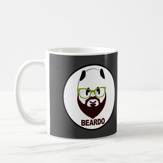 Panda wearing green glasses BEARDO Coffee Mug (Left)